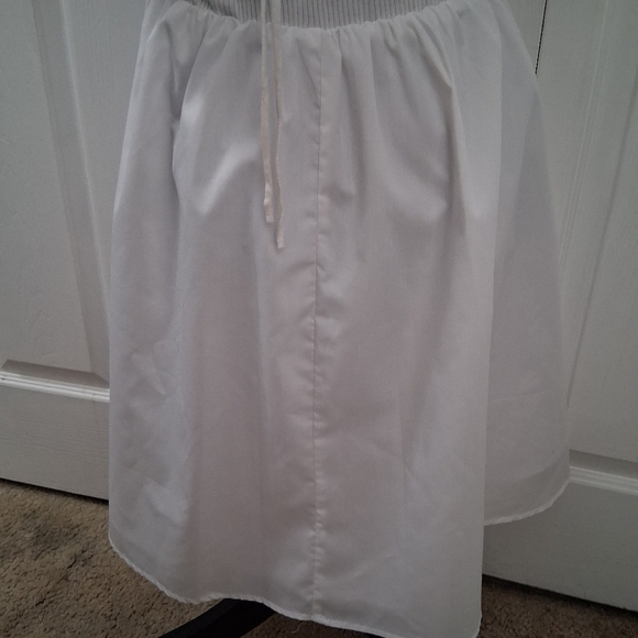 NWT And Now This Puff Sleeve Mixed Media White Dress. Size M - Picture 7 of 9